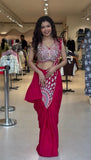 NEW SUPERHIT TRENDING READY TO WEAR SAREE WITH FULLY EMBROIDERED SEMI-BEADS STYLIST BLOUSE