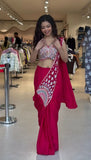 NEW SUPERHIT TRENDING READY TO WEAR SAREE WITH FULLY EMBROIDERED SEMI-BEADS STYLIST BLOUSE