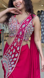 NEW SUPERHIT TRENDING READY TO WEAR SAREE WITH FULLY EMBROIDERED SEMI-BEADS STYLIST BLOUSE
