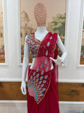 NEW SUPERHIT TRENDING READY TO WEAR SAREE WITH FULLY EMBROIDERED SEMI-BEADS STYLIST BLOUSE
