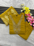 Roman Silk with Beautiful Embroidery With Sequence Work Salwar Kameez