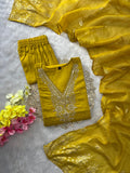 Roman Silk with Beautiful Embroidery With Sequence Work Salwar Kameez