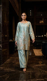 Premium Chinon Silk Fabric with Elegant Embroidery Sequins Work Fully Stitched Salwar Kameez