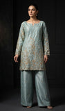 Premium Chinon Silk Fabric with Elegant Embroidery Sequins Work Fully Stitched Salwar Kameez