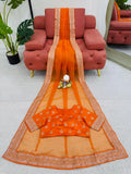 Designer Saree on Heavy Organza Silk Fabric with Thread & Sequence work