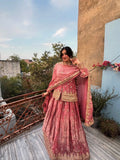 Heavy Two Tone Fandy Silk with Heavy Embroidery Codding & Sequins Work Salwar Kameez