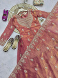 Heavy Two Tone Fandy Silk with Heavy Embroidery Codding & Sequins Work Salwar Kameez