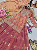 Heavy Two Tone Fandy Silk with Heavy Embroidery Codding & Sequins Work Salwar Kameez