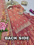 Heavy Two Tone Fandy Silk with Heavy Embroidery Codding & Sequins Work Salwar Kameez