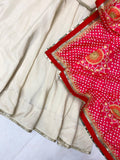 DESIGNER AND ELEGANCE GOWN IN THREE PIECE WITH PRINTED BANDHNI DUPATTA