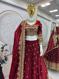 Designer Party Wear Look Heavy Two Tone Fandy Silk Ready to Wear Lehenga Choli