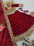 Designer Party Wear Look Heavy Two Tone Fandy Silk Ready to Wear Lehenga Choli