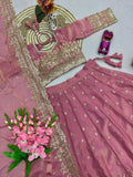 Designer Party Wear Look Heavy Two Tone Fandy Silk Ready to Wear Lehenga Choli