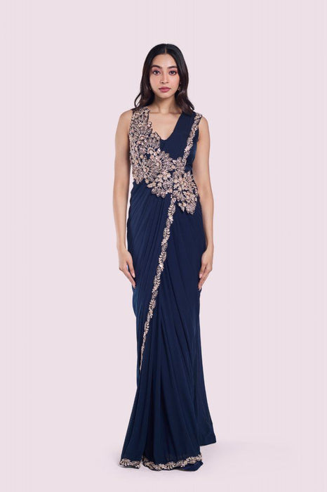 New Super Trending Embroidery cording work ready to wear saree with Embroidery Blouse