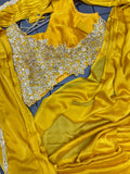 New Super Trending Embroidery cording work ready to wear saree with Embroidery Blouse