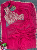 New Super Trending Embroidery cording work ready to wear saree with Embroidery Blouse