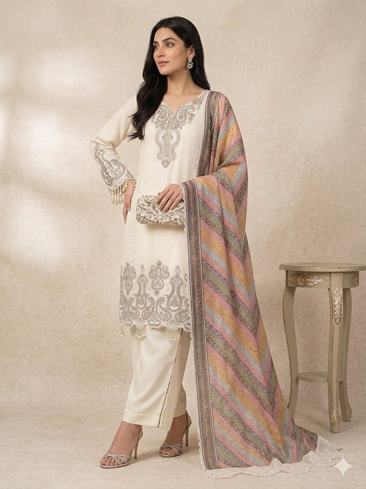 WEDDING SEASON WEAR BEAUTIFUL SEQUENCE EMBROIDERED TOP PLAZZO WITH DUPATTA