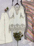 WEDDING SEASON WEAR BEAUTIFUL SEQUENCE EMBROIDERED TOP PLAZZO WITH DUPATTA