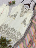 WEDDING SEASON WEAR BEAUTIFUL SEQUENCE EMBROIDERED TOP PLAZZO WITH DUPATTA