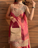 Designer Heavy Fandy Silk Top Plazzo And Dupatta Set With Sequence And Embroidery Work