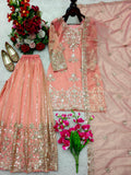 Latest Designer Trending Orgenza Twine Net Top Sarara And Dupatta Set