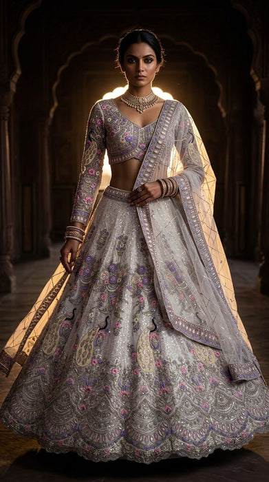 Soft Butterfly Net with Coding Sequins Work Beautiful Lehenga Choli