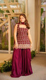 Designer Party Wear Heavy Blooming Faux Georgette Top Sharara And Dupatta Set