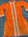 HEAVY GEORGETTE WITH EMBROIDERY WORK BELT LEHENGA KOTI BLOUSE SET