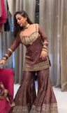 Designer Heavy 3 Pieces Suit Pair With Embroidery Work