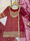 Designer Heavy 3 Pieces Suit Pair With Embroidery Work