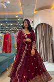 Heavy Two Tone Fandy Silk with Embroidery Sequins Work & Neck In Hand Pearl Work Salwar Kameez