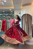 Heavy Two Tone Fandy Silk with Embroidery Sequins Work & Neck In Hand Pearl Work Salwar Kameez