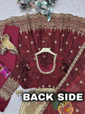 Heavy Two Tone Fandy Silk with Embroidery Sequins Work & Neck In Hand Pearl Work Salwar Kameez