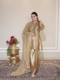 EXCLUSIVE AND TRENDY SEQUENCE EMBROIDERED TOP SALWAAR AND DUPATTA