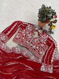 Premium And Classic Faux Georgette Designer Soft Saree With Laheriya Pattern