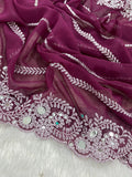 Premium And Classic Faux Georgette Designer Soft Saree With Laheriya Pattern
