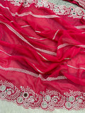 Premium And Classic Faux Georgette Designer Soft Saree With Laheriya Pattern