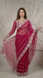 Premium And Classic Faux Georgette Designer Soft Saree With Laheriya Pattern