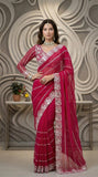 Premium And Classic Faux Georgette Designer Soft Saree With Laheriya Pattern