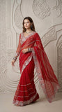 Premium And Classic Faux Georgette Designer Soft Saree With Laheriya Pattern