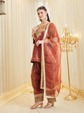 Designer Party Wear Heavy Fandy Silk  Top With Farshi Salwar
