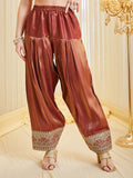 Designer Party Wear Heavy Fandy Silk  Top With Farshi Salwar