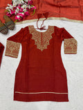 Designer Party Wear Heavy Fandy Silk  Top With Farshi Salwar