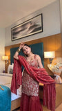 Simmer silk with Soft Micro Cotton lining with Thread Sequence Work Salwar Kameez