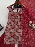 Simmer silk with Soft Micro Cotton lining with Thread Sequence Work Salwar Kameez