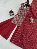 Simmer silk with Soft Micro Cotton lining with Thread Sequence Work Salwar Kameez