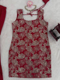 Simmer silk with Soft Micro Cotton lining with Thread Sequence Work Salwar Kameez