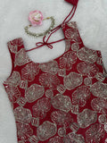 Simmer silk with Soft Micro Cotton lining with Thread Sequence Work Salwar Kameez