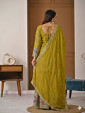 Latest Designer Heavy Chinnon Silk  Top Plazzo and Dupatta Set