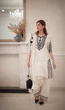 Designer Party Wear Pure Natural Crepe Top & Farshi Palazzo With Dupatta Set
